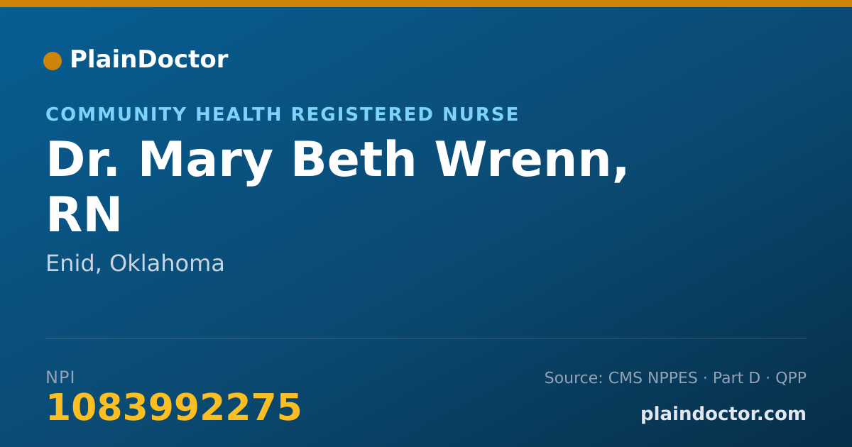 Shareable card for Mary Beth Wrenn, RN - Community Health Registered Nurse, Enid, OK