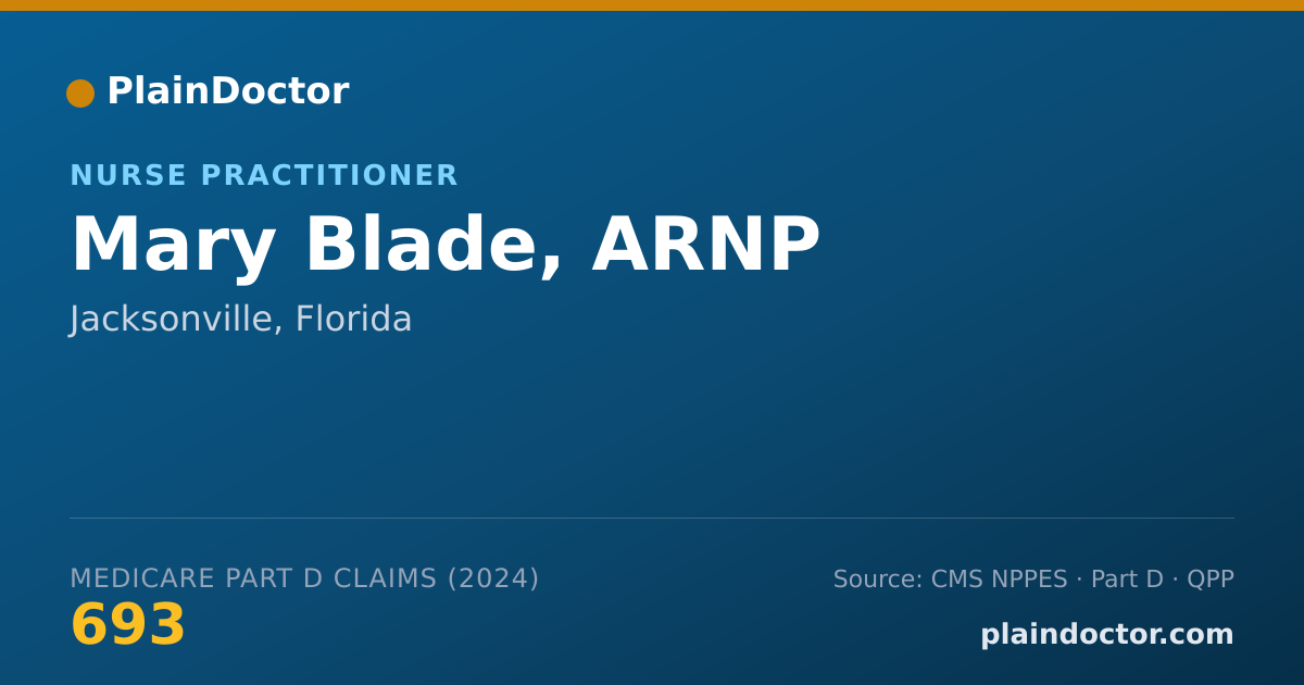 Shareable card for Mary Blade, ARNP - Nurse Practitioner, Jacksonville, FL