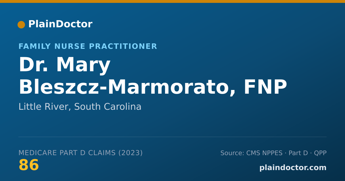 Shareable card for Mary Bleszcz-Marmorato, FNP - Family Nurse Practitioner, Little River, SC