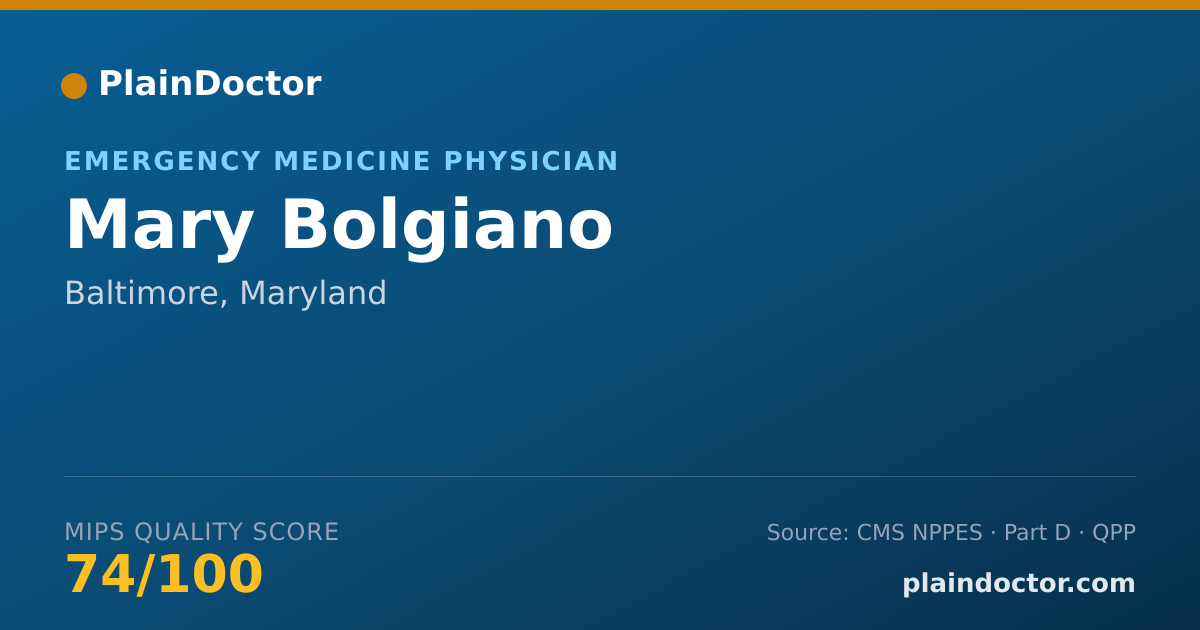 Shareable card for Mary Bolgiano - Emergency Medicine Physician, Baltimore, MD