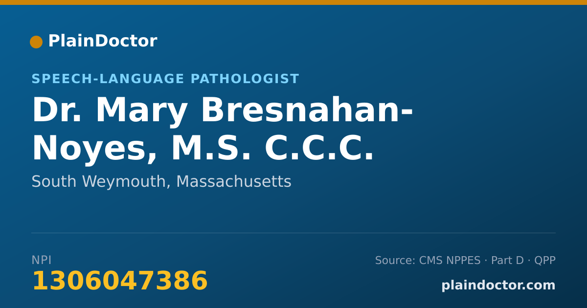 Shareable card for Mary Bresnahan- Noyes, M.S. C.C.C. - Speech-Language Pathologist, South Weymouth, MA