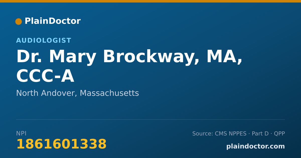 Shareable card for Mary Brockway, MA, CCC-A - Audiologist, North Andover, MA