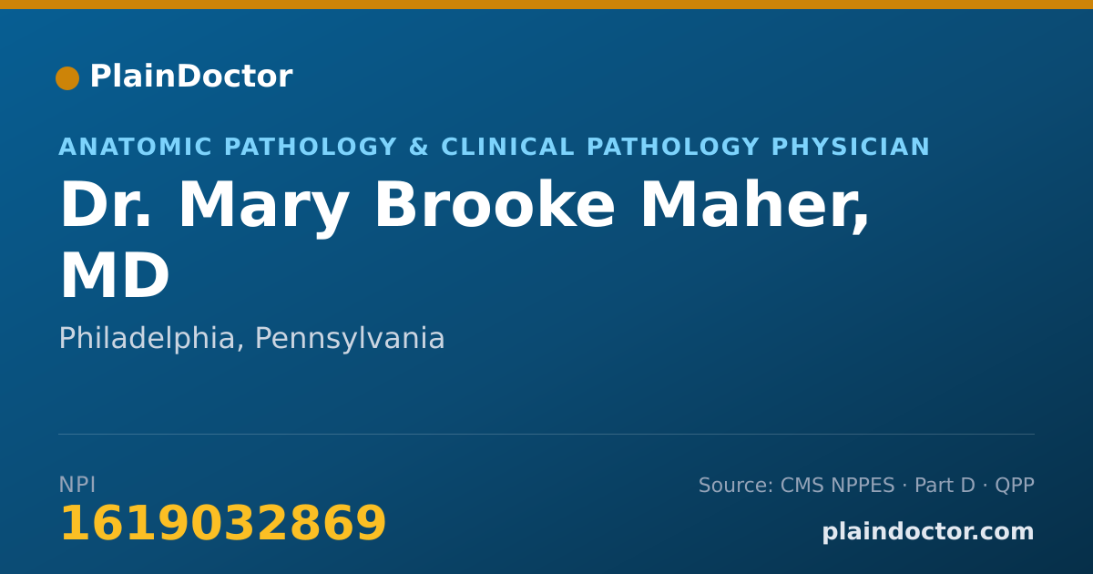 Shareable card for Mary Brooke Maher, MD - Anatomic Pathology & Clinical Pathology Physician, Philadelphia, PA