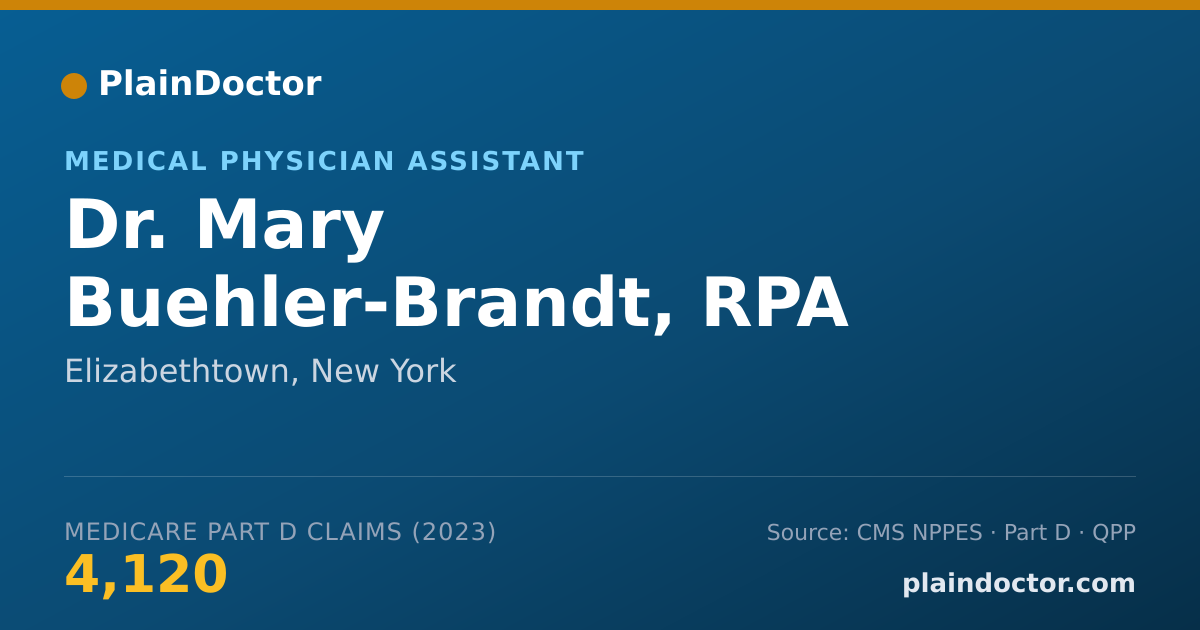 Shareable card for Mary Buehler-Brandt, RPA - Medical Physician Assistant, Elizabethtown, NY