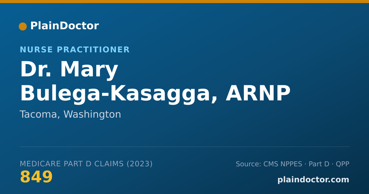 Shareable card for Mary Bulega-Kasagga, ARNP - Nurse Practitioner, Tacoma, WA