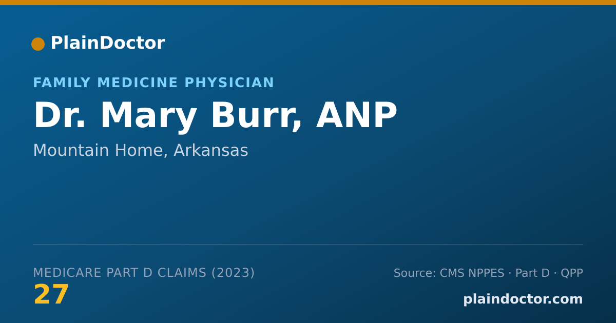 Shareable card for Mary Burr, ANP - Family Medicine Physician, Mountain Home, AR