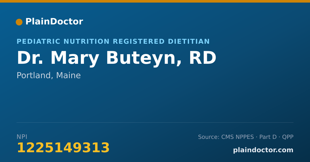 Shareable card for Mary Buteyn, RD - Pediatric Nutrition Registered Dietitian, Portland, ME