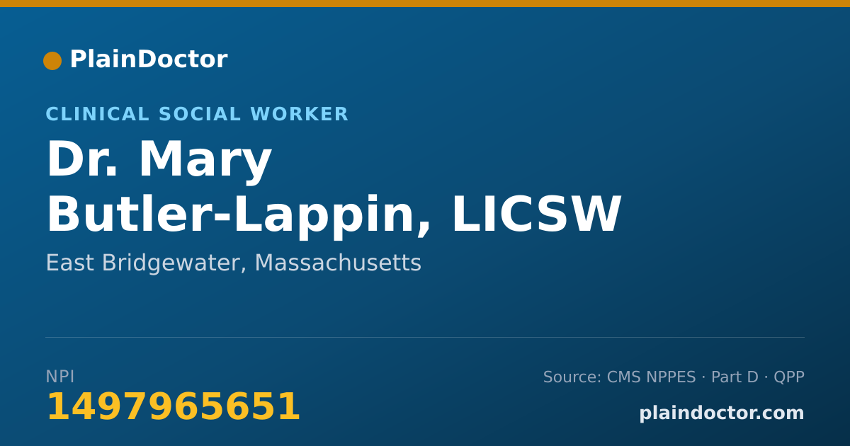 Shareable card for Mary Butler-Lappin, LICSW - Clinical Social Worker, East Bridgewater, MA