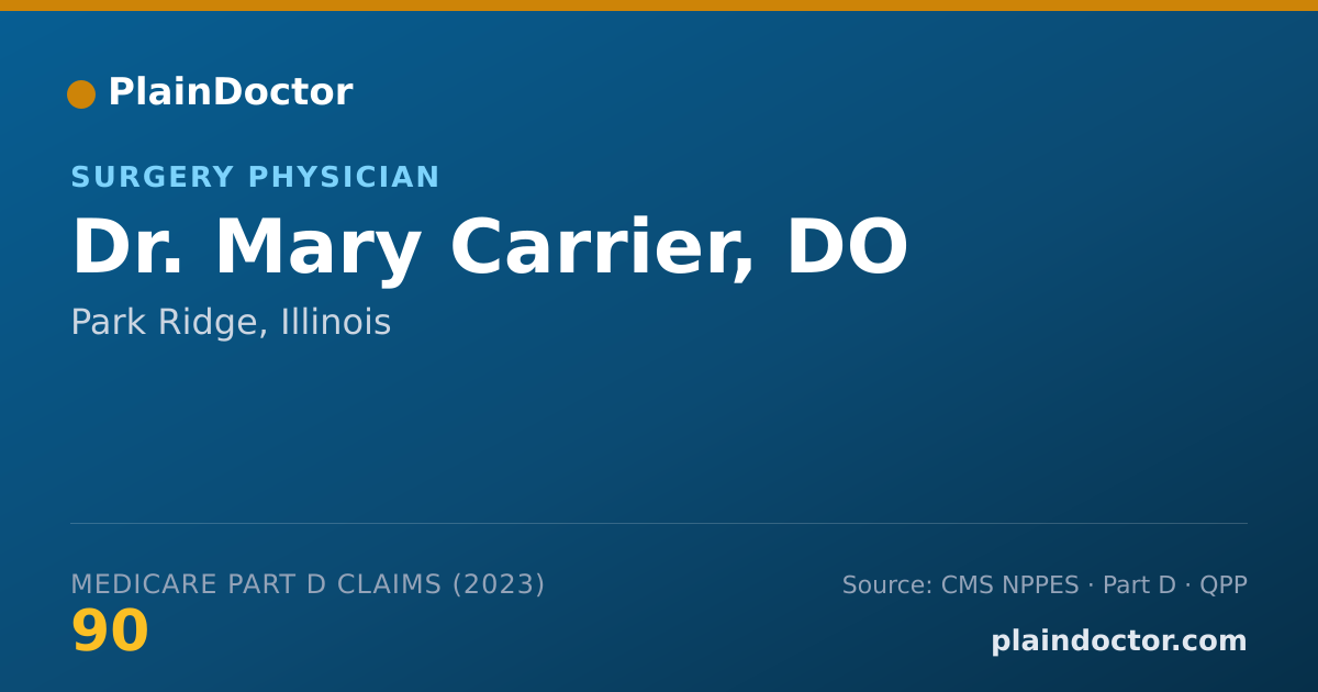 Shareable card for Mary Carrier, DO - Surgery Physician, Park Ridge, IL