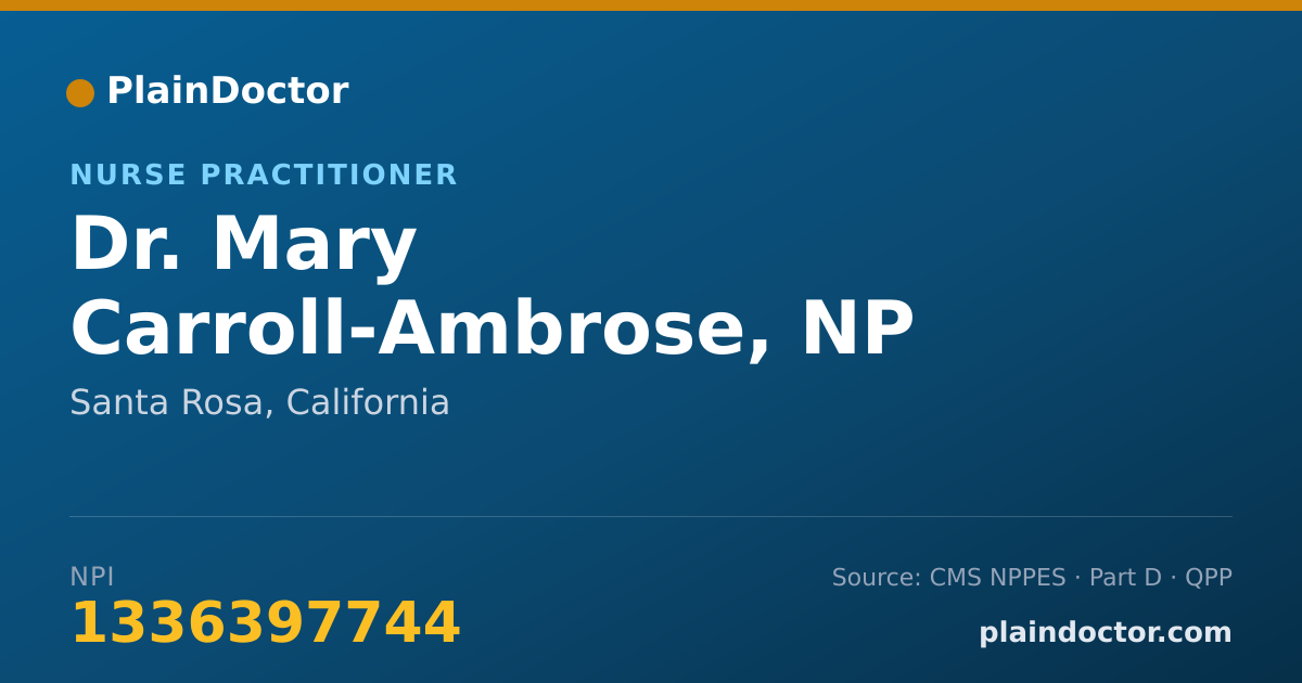 Shareable card for Mary Carroll-Ambrose, NP - Nurse Practitioner, Santa Rosa, CA