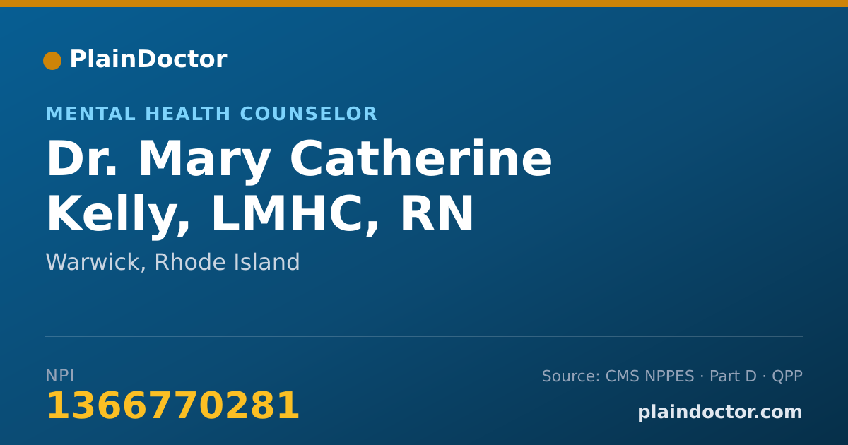 Shareable card for Mary Catherine Kelly, LMHC, RN - Mental Health Counselor, Warwick, RI