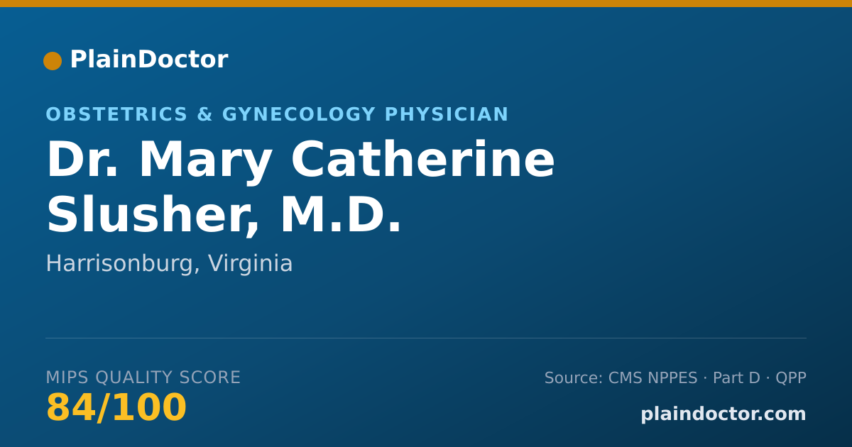 Shareable card for Mary Catherine Slusher, M.D. - Obstetrics & Gynecology Physician, Harrisonburg, VA
