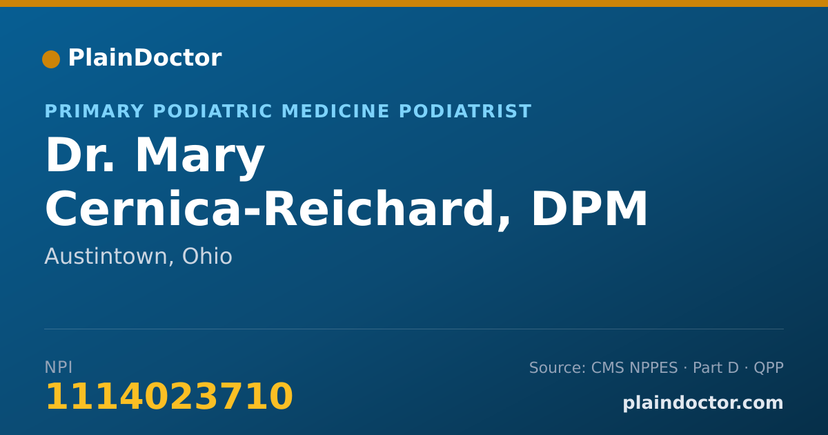 Shareable card for Mary Cernica-Reichard, DPM - Primary Podiatric Medicine Podiatrist, Austintown, OH