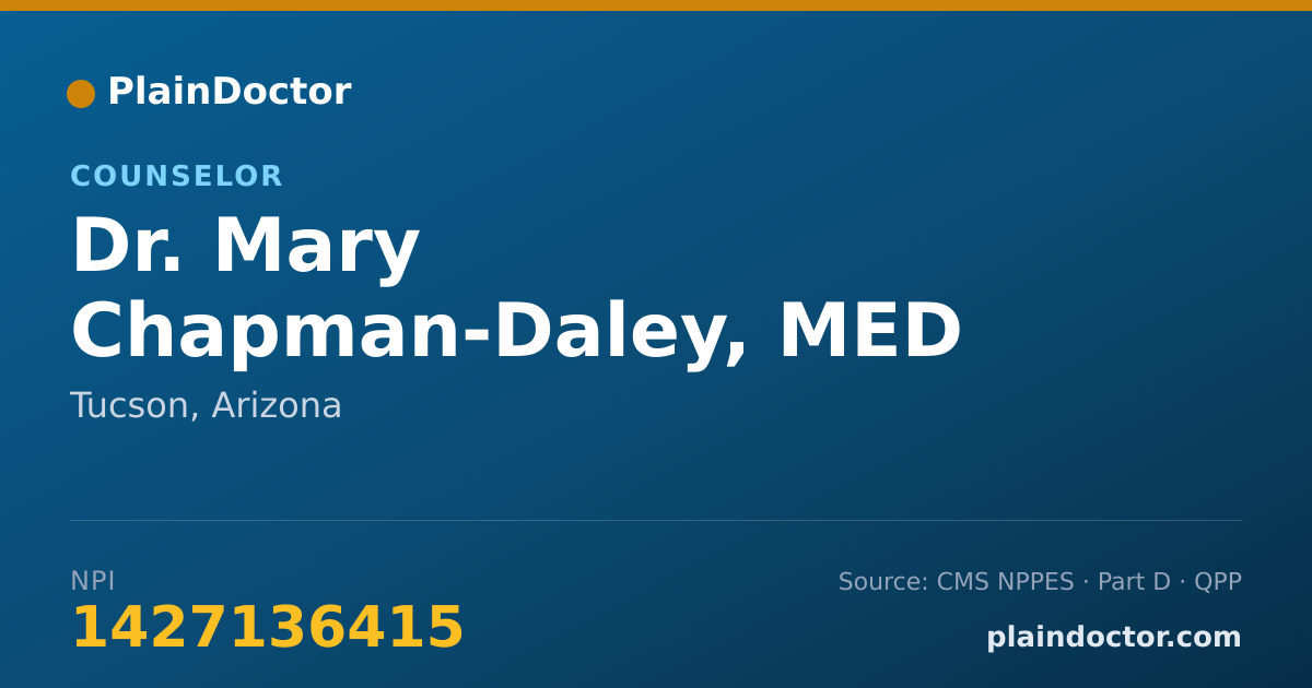 Shareable card for Mary Chapman-Daley, MED - Counselor, Tucson, AZ