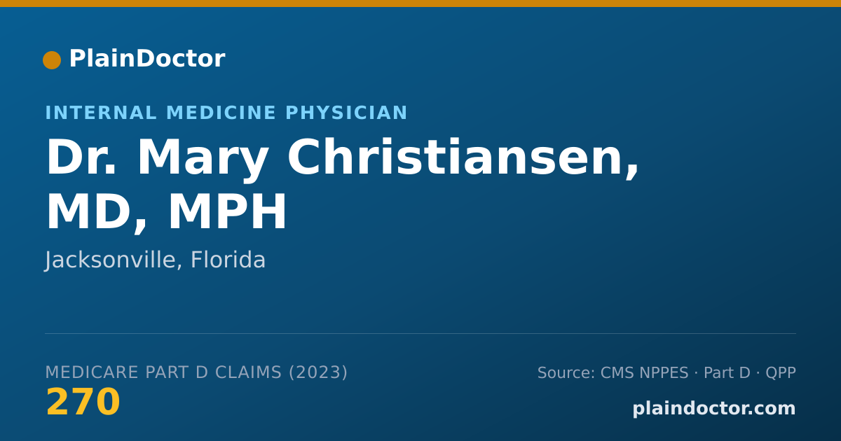 Shareable card for Mary Christiansen, MD, MPH - Internal Medicine Physician, Jacksonville, FL