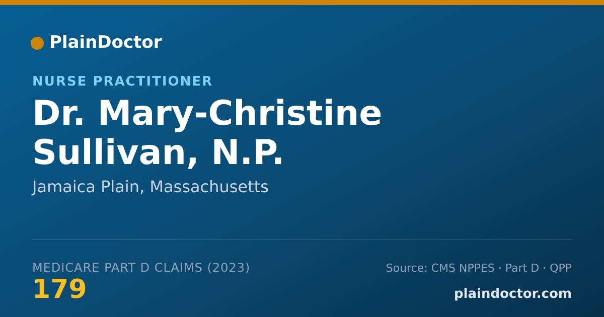 Shareable card for Mary-Christine Sullivan, N.P. - Nurse Practitioner, Jamaica Plain, MA