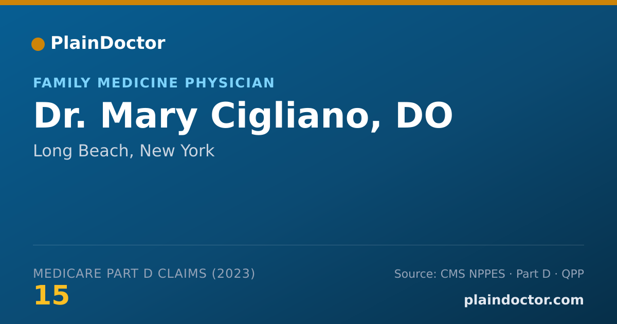 Shareable card for Mary Cigliano, DO - Family Medicine Physician, Long Beach, NY