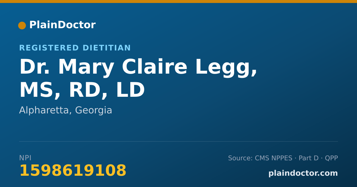 Shareable card for Mary Claire Legg, MS, RD, LD - Registered Dietitian, Alpharetta, GA