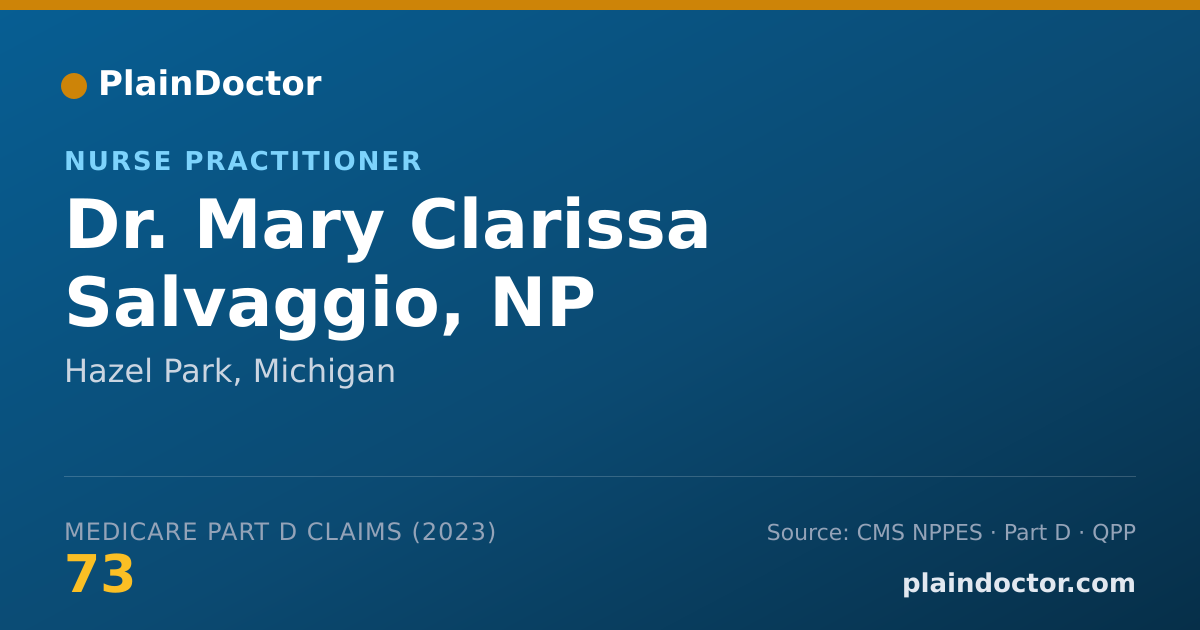 Shareable card for Mary Clarissa Salvaggio, NP - Nurse Practitioner, Hazel Park, MI