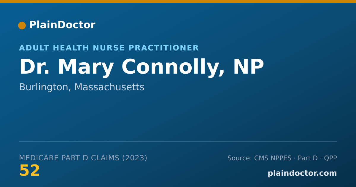 Shareable card for Mary Connolly, NP - Adult Health Nurse Practitioner, Burlington, MA