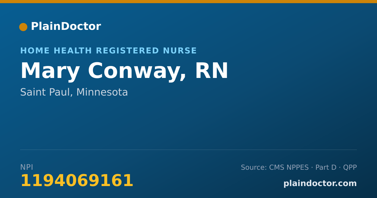 Shareable card for Mary Conway, RN - Home Health Registered Nurse, Saint Paul, MN