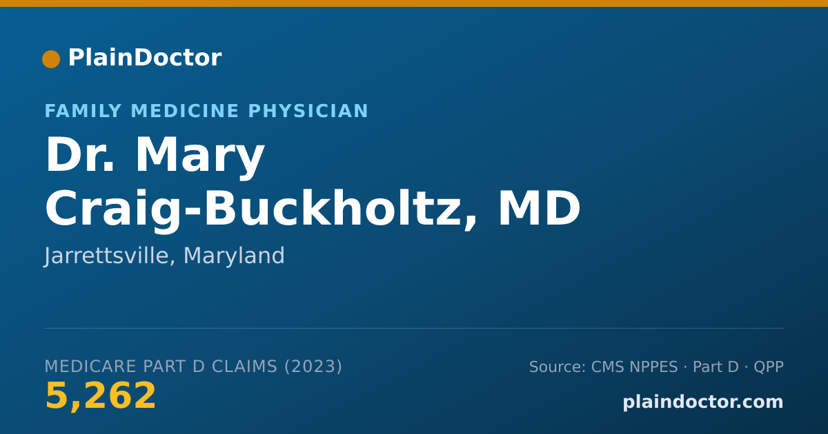 Shareable card for Mary Craig-Buckholtz, MD - Family Medicine Physician, Jarrettsville, MD