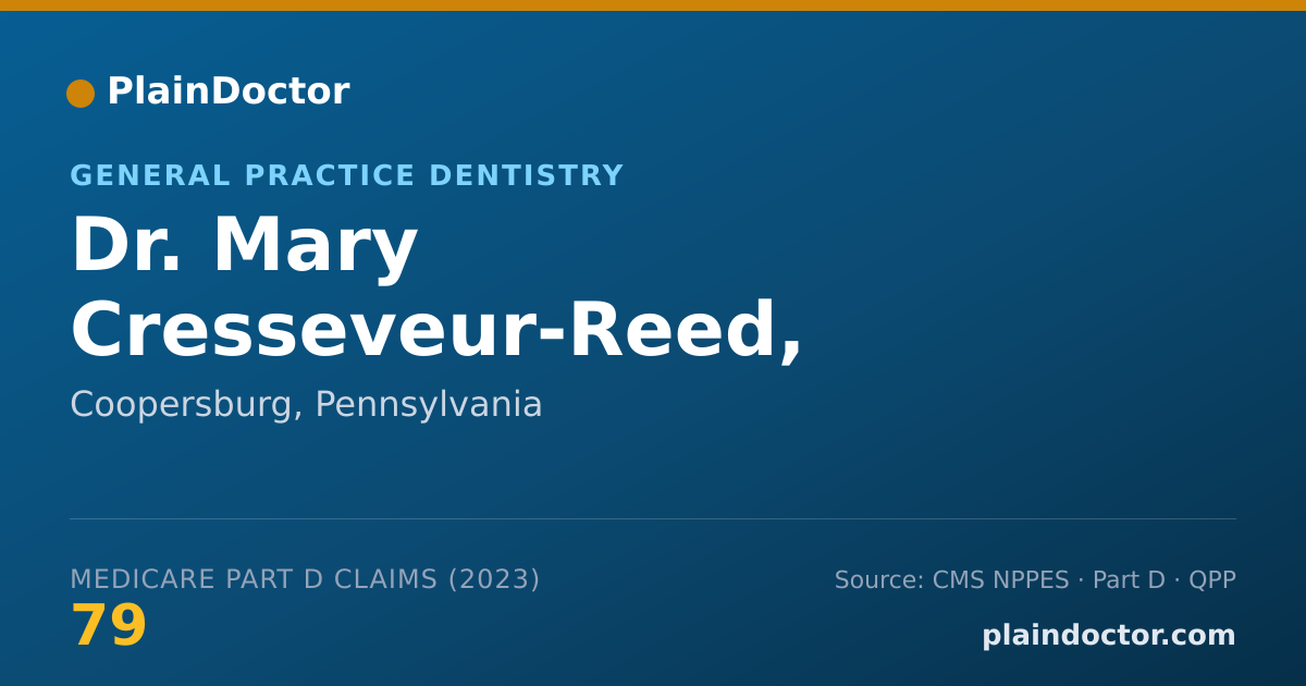 Shareable card for Mary Cresseveur-Reed, D.D.S. - General Practice Dentistry, Coopersburg, PA