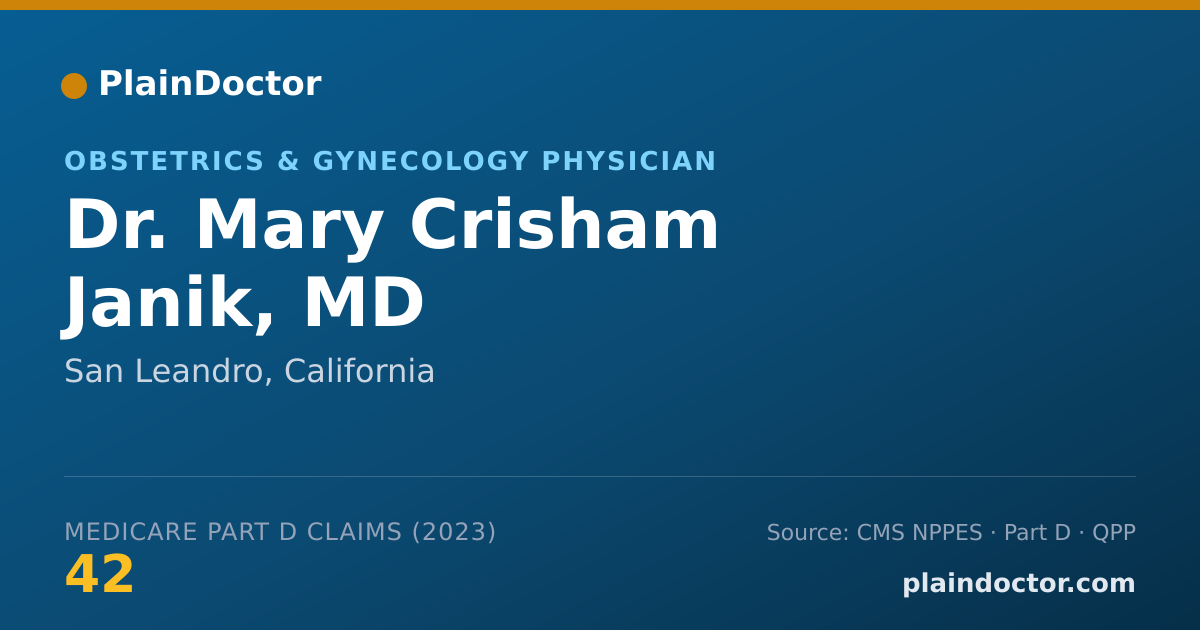 Shareable card for Mary Crisham Janik, MD - Obstetrics & Gynecology Physician, San Leandro, CA