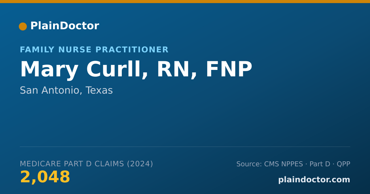 Shareable card for Mary Curll, RN, FNP - Family Nurse Practitioner, San Antonio, TX