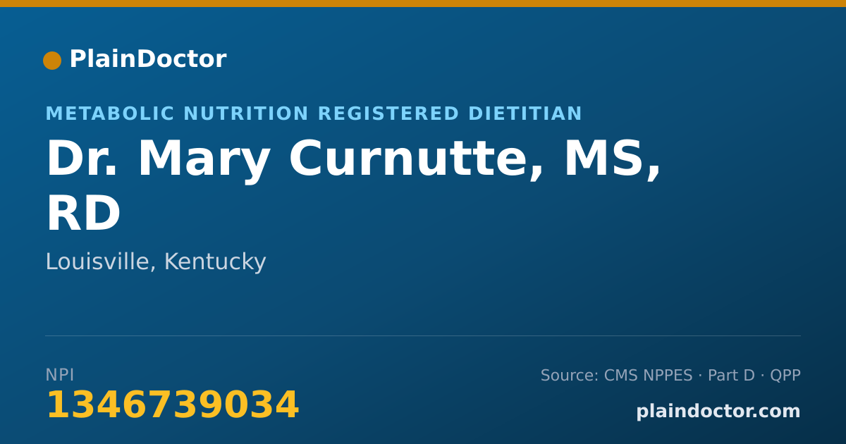 Shareable card for Mary Curnutte, MS, RD - Metabolic Nutrition Registered Dietitian, Louisville, KY