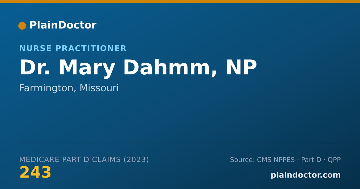Shareable card for Mary Dahmm, NP - Nurse Practitioner, Farmington, MO