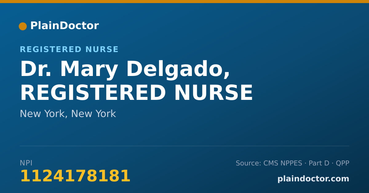 Shareable card for Mary Delgado, REGISTERED NURSE - Registered Nurse, New York, NY