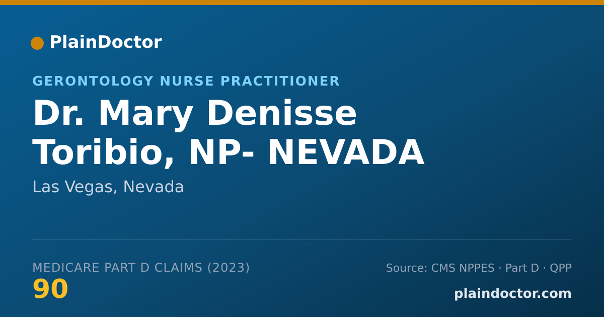 Shareable card for Mary Denisse Toribio, NP-  NEVADA -835711 - Gerontology Nurse Practitioner, Las Vegas, NV