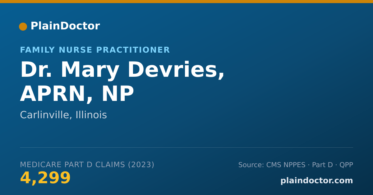 Shareable card for Mary Devries, APRN, NP - Family Nurse Practitioner, Carlinville, IL
