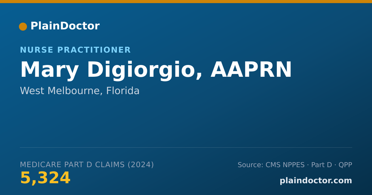 Shareable card for Mary Digiorgio, AAPRN - Nurse Practitioner, West Melbourne, FL