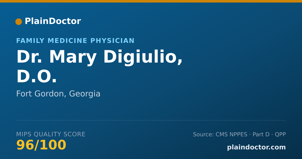 Shareable card for Mary Digiulio, D.O. - Family Medicine Physician, Fort Gordon, GA