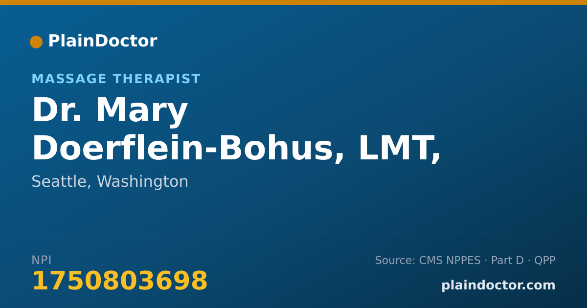 Shareable card for Mary Doerflein-Bohus, LMT, CLT - Massage Therapist, Seattle, WA