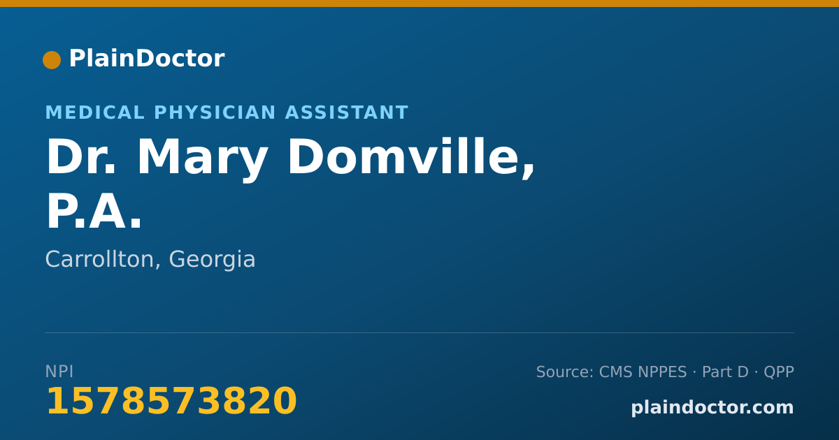 Shareable card for Mary Domville, P.A. - Medical Physician Assistant, Carrollton, GA