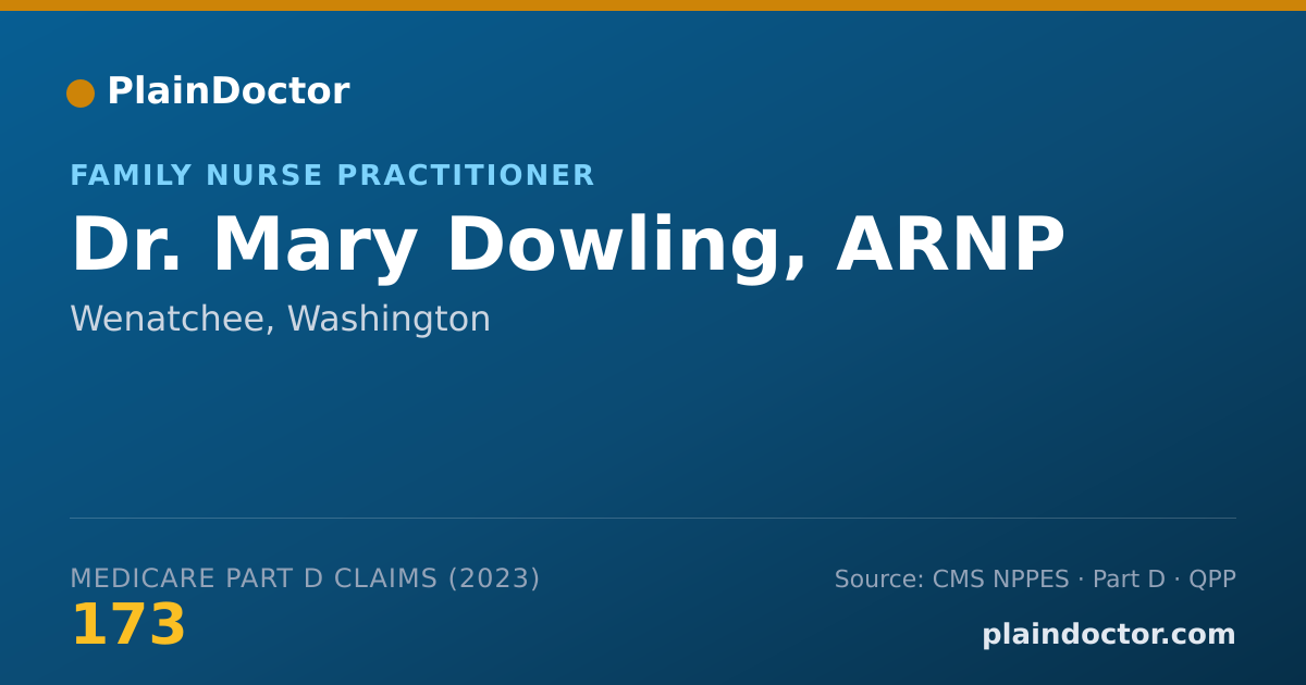 Shareable card for Mary Dowling, ARNP - Family Nurse Practitioner, Wenatchee, WA