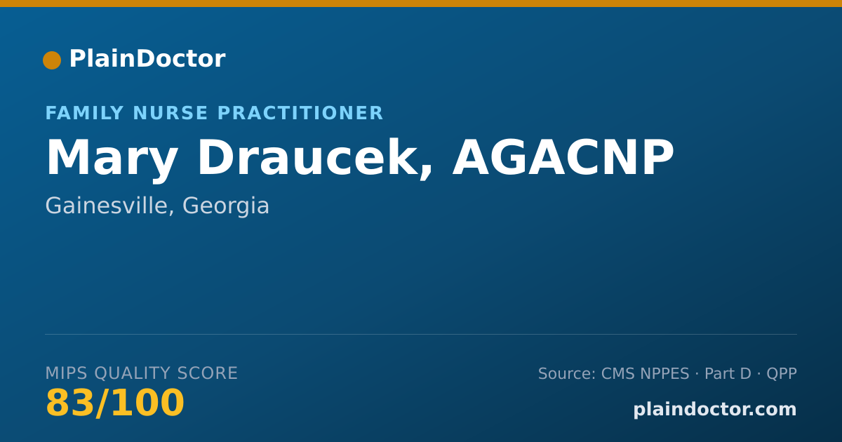 Shareable card for Mary Draucek, AGACNP - Family Nurse Practitioner, Gainesville, GA