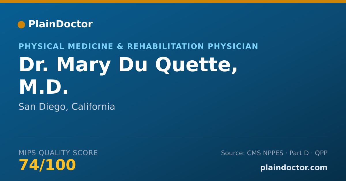 Shareable card for Mary Du Quette, M.D. - Physical Medicine & Rehabilitation Physician, San Diego, CA