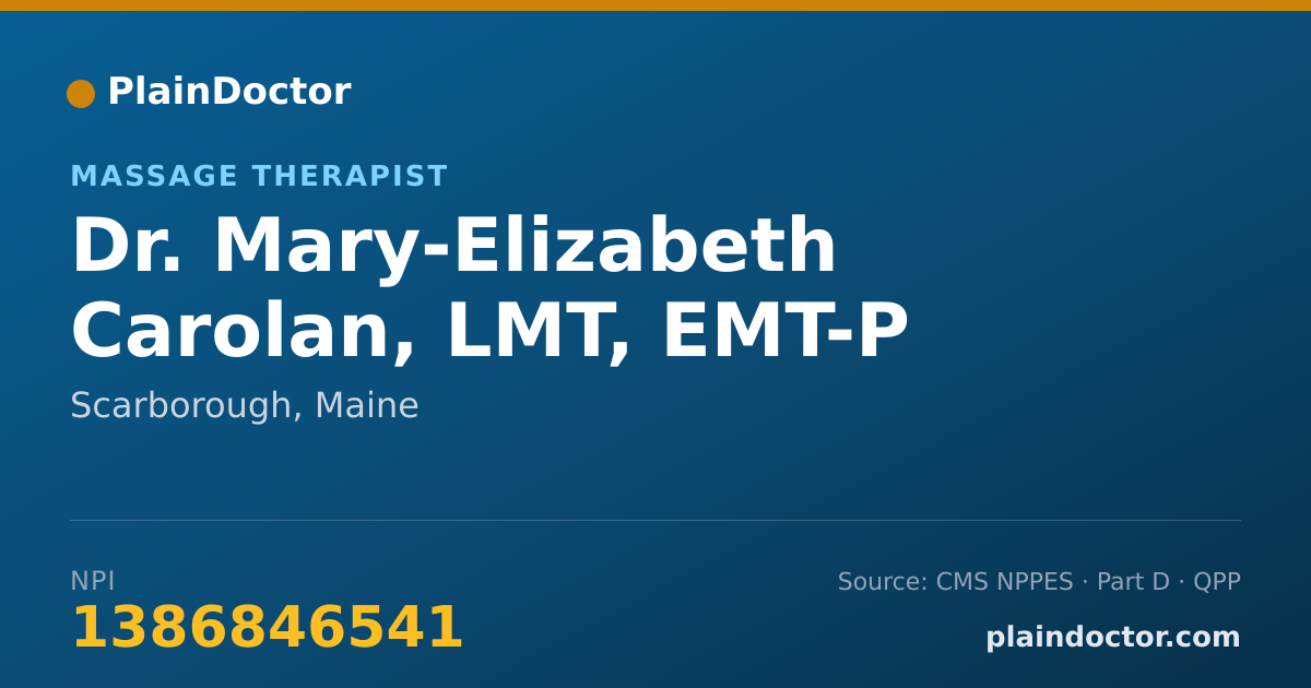 Shareable card for Mary-Elizabeth Carolan, LMT, EMT-P - Massage Therapist, Scarborough, ME