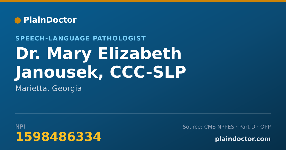 Shareable card for Mary Elizabeth Janousek, CCC-SLP - Speech-Language Pathologist, Marietta, GA