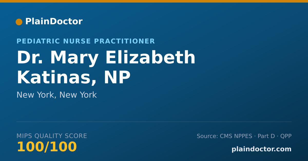 Shareable card for Mary Elizabeth Katinas, NP - Pediatric Nurse Practitioner, New York, NY