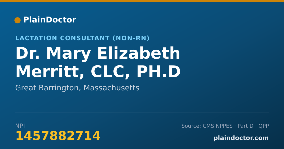 Shareable card for Mary Elizabeth Merritt, CLC, PH.D - Lactation Consultant (Non-RN), Great Barrington, MA