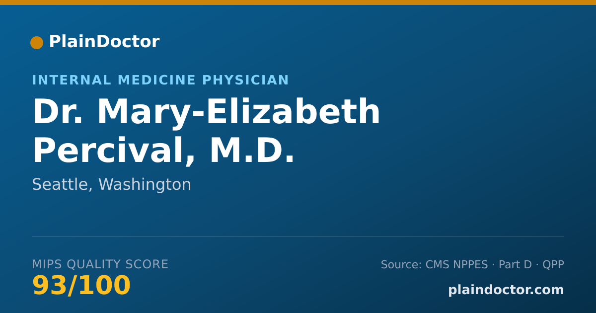 Shareable card for Mary-Elizabeth Percival, M.D. - Internal Medicine Physician, Seattle, WA
