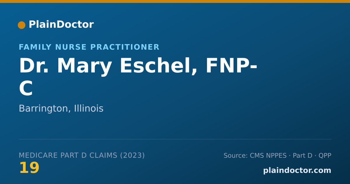 Shareable card for Mary Eschel, FNP- C - Family Nurse Practitioner, Barrington, IL