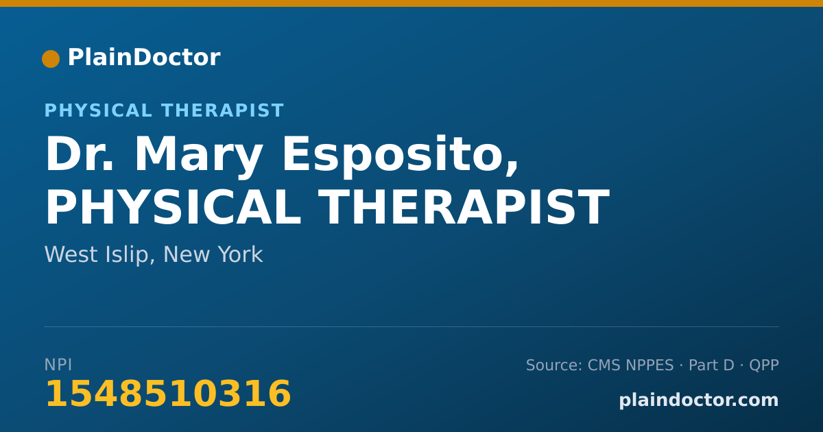 Shareable card for Mary Esposito, PHYSICAL THERAPIST - Physical Therapist, West Islip, NY