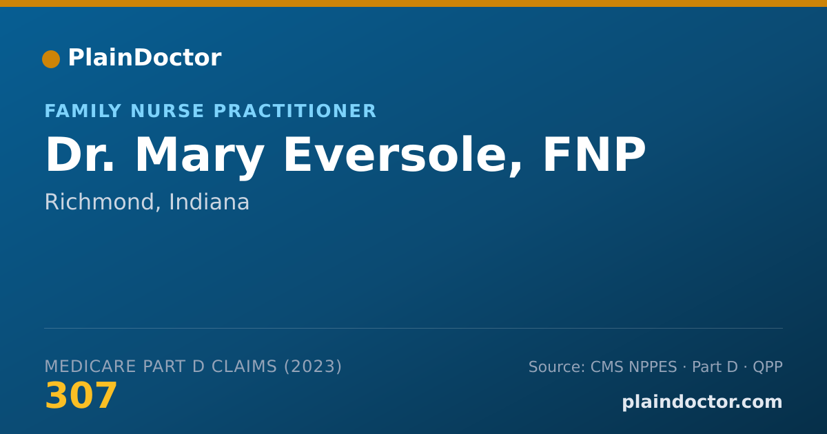 Shareable card for Mary Eversole, FNP - Family Nurse Practitioner, Richmond, IN