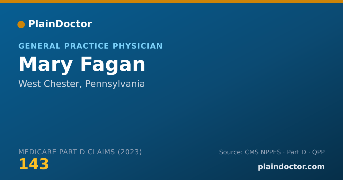 Shareable card for Mary Fagan - General Practice Physician, West Chester, PA
